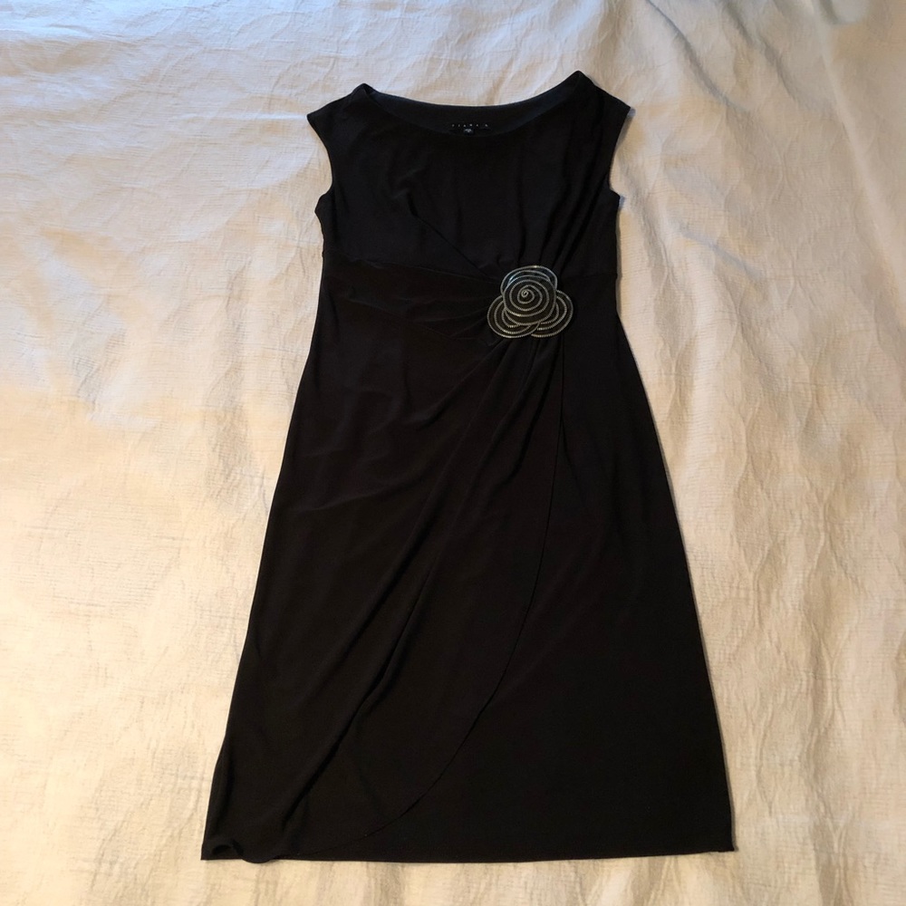 Tiana B faux wrap dress with silver embellishment